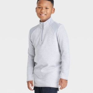 NWT Boys' Fleece 1/4 Zip Pullover Heathered Gray XL